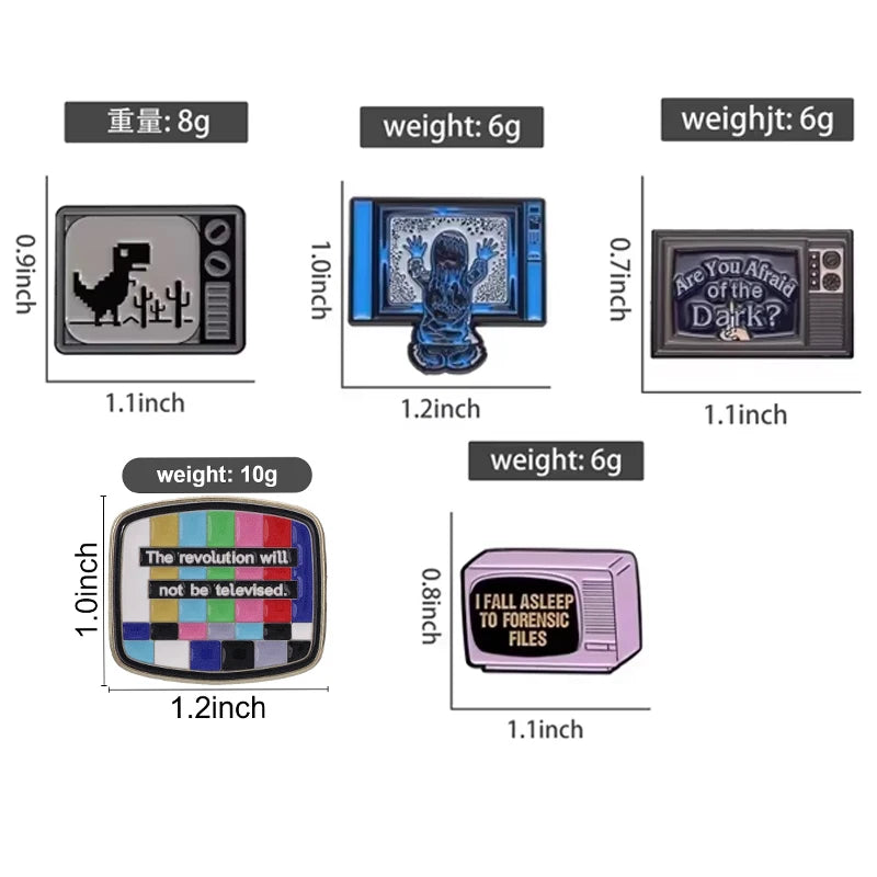 Retro TV Collected Enamel Pins Custom Horror Anime Movie Metal Brooch Lapel Badge Clothes Backpack Halloween Punk Jewelry Gift