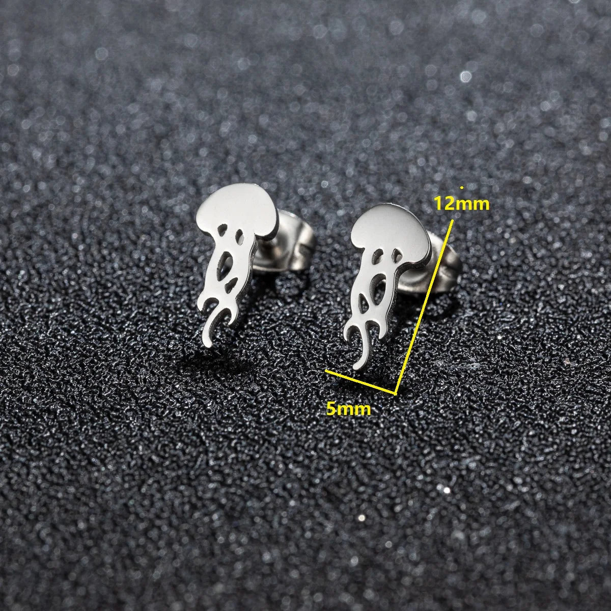 Halloween Bat Spider Earrings – Black Stainless Steel Punk Jewelry