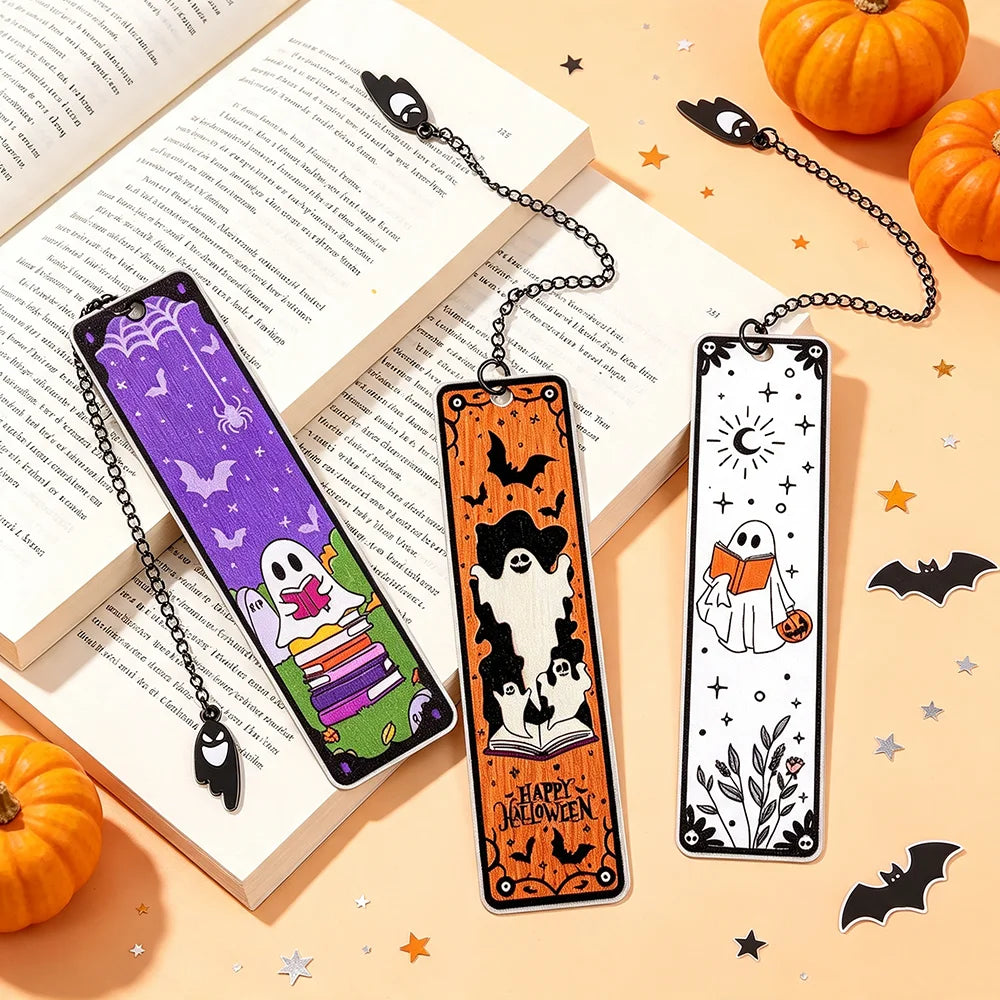 Halloween Ghost Bookmark – Stainless Steel Reading Accessory
