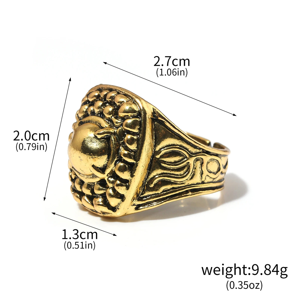Gothic Fantasy Ring Vintage Dark Style Jewelry for Men