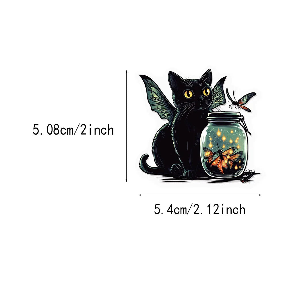 Halloween Cat Stickers – Cute Black Cat Waterproof Set