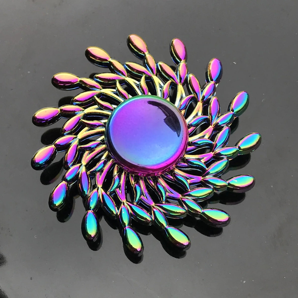 Metal Fidget Spinner Rainbow Gradient Fingertip Gyro Toy