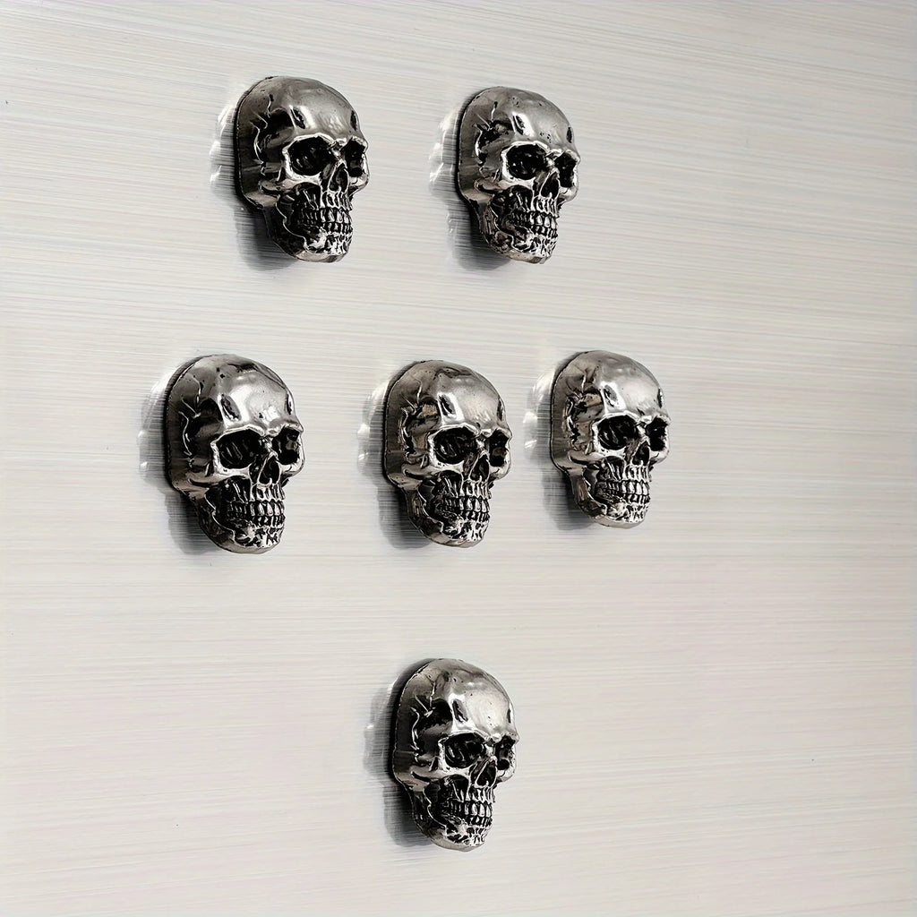 6pcs Gothic Skull Stainless Steel Refrigerator Magnets The Hymn to the Sun" Sheet Music Design, Dark & Elegant Decor for Adults