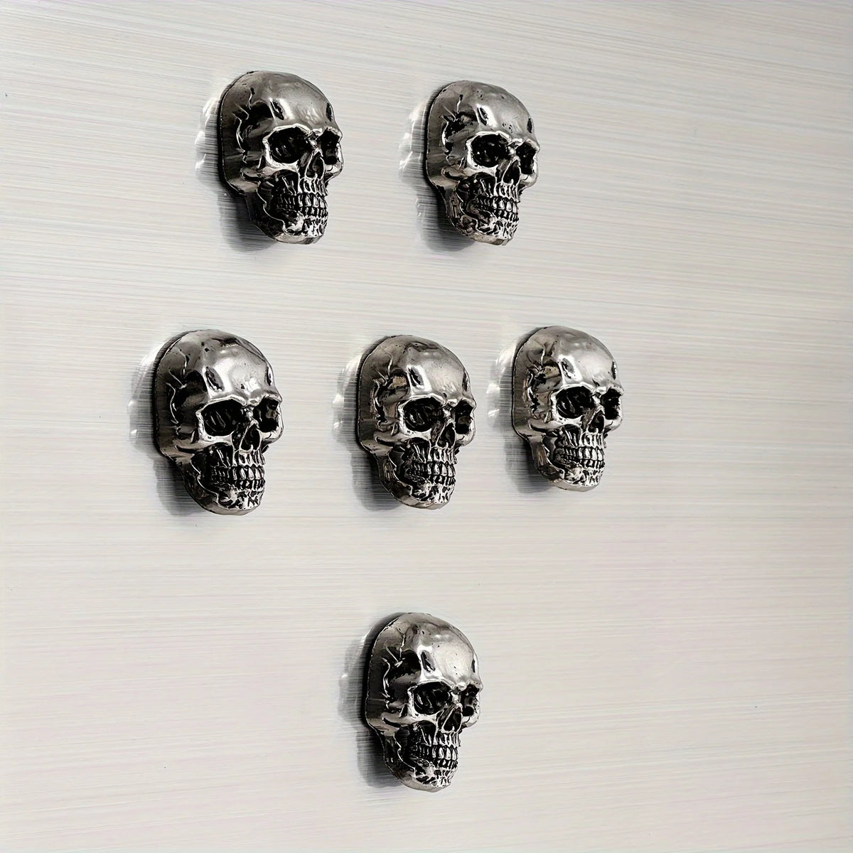 6pcs Gothic Skull Stainless Steel Refrigerator Magnets The Hymn to the Sun" Sheet Music Design, Dark & Elegant Decor for Adults