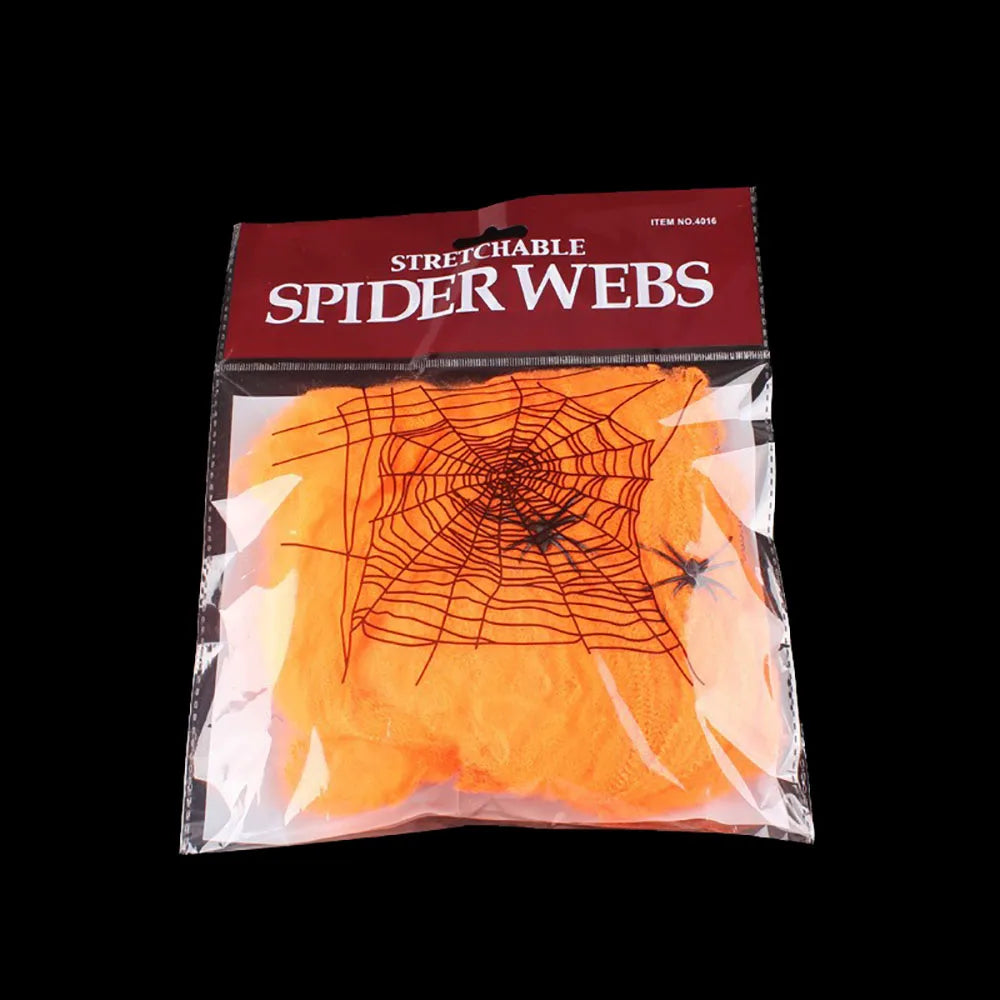 Halloween Spider Web Decoration – Stretchy Cobweb with Spider