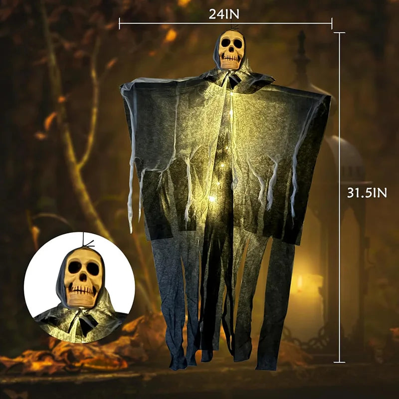 Glowing Halloween Skull Decoration Hanging Ghost for Outdoor Party