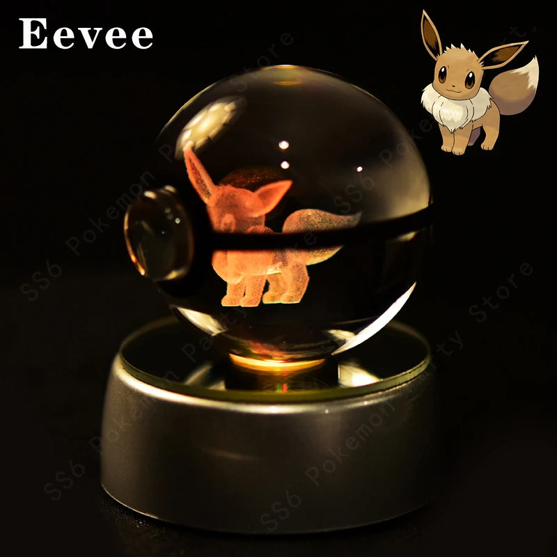 3D Crystal Ball Night Light – Glass LED Decorative Lamp