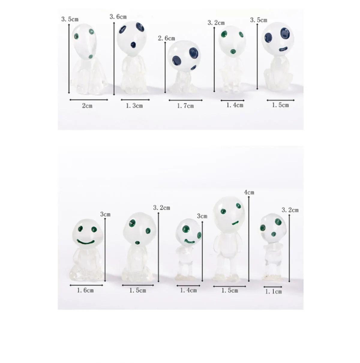 Glow in the Dark Garden Decorations Mini Princess Ornaments 10pc