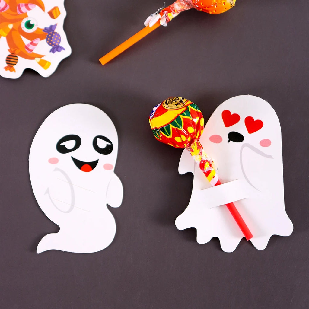 Halloween Lollipop Holders, 48PCS Ghost Candy Party Favors