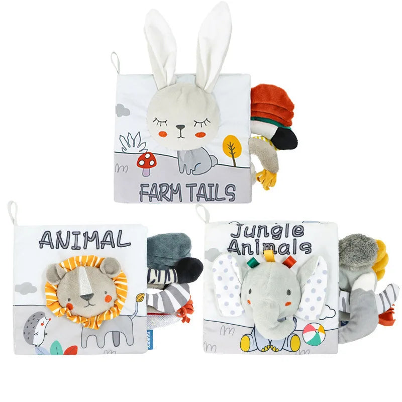 Baby Sensory Cloth Book Montessori Animal Activity Toy