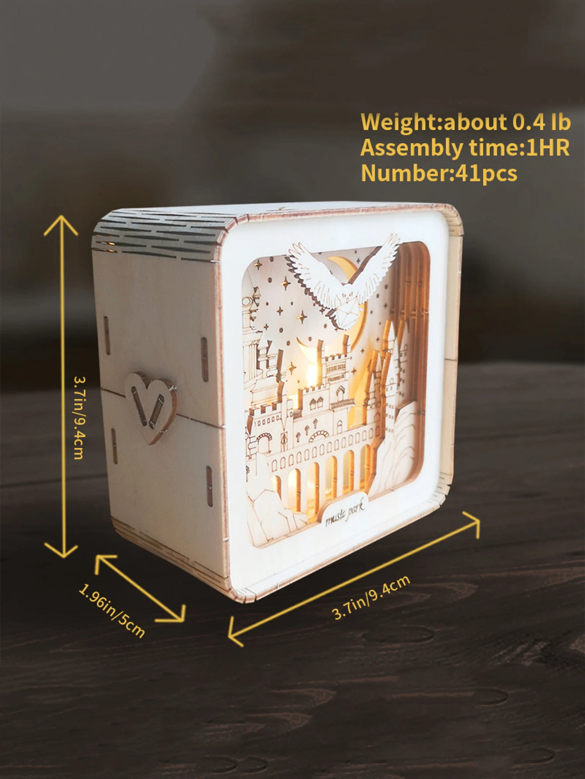 3D Wooden Castle Puzzle – Model Kit with Night Light