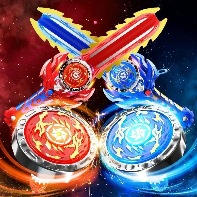 LED Spinning Top Toy with Launcher