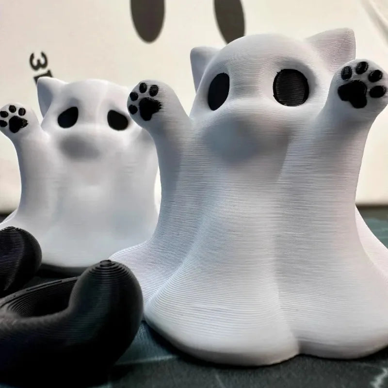 Mini Ghost Cat Ornament – Cute Halloween Desktop Decor
