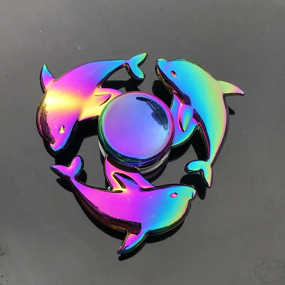 Metal Fidget Spinner Rainbow Gradient Fingertip Gyro Toy