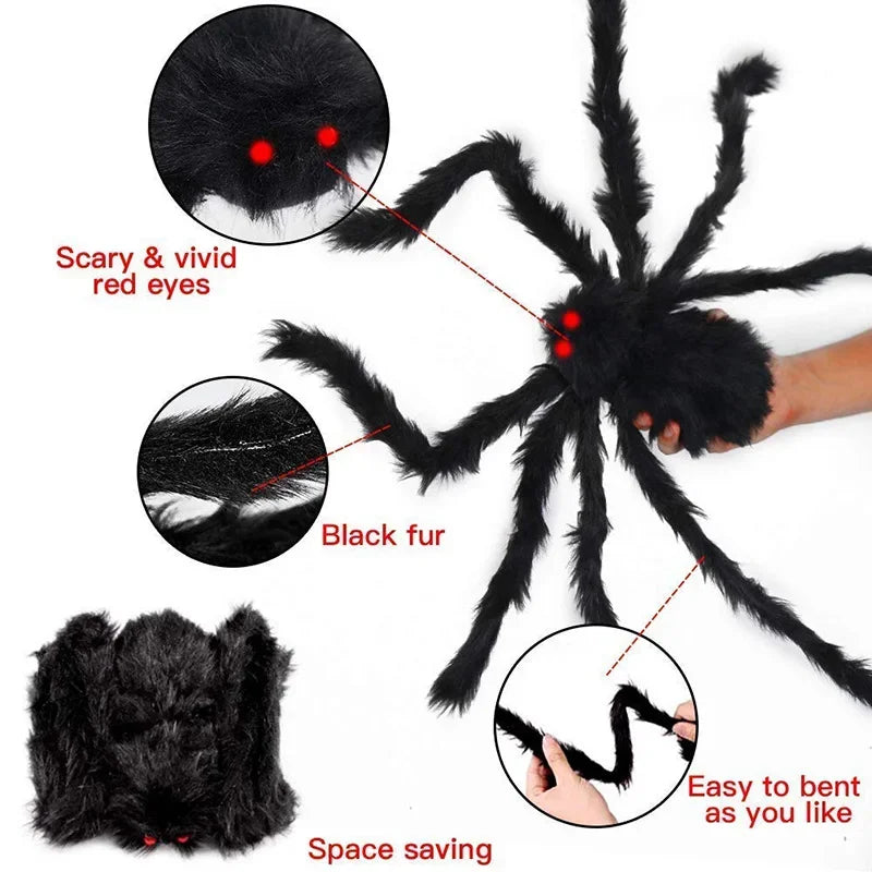 Giant Plush Spider – Large Halloween Decoration