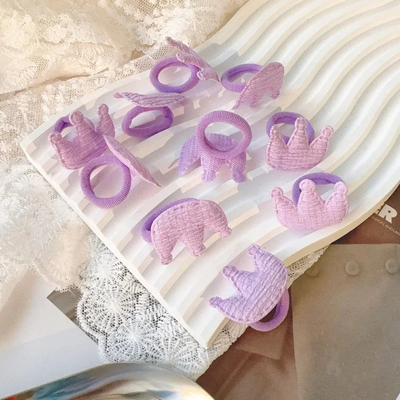 10/30Pcs Children Hairbands No Harm Hair Cartoon Towel Rope Ponytail Holder Kids Mini Rubber Band Headwear Girls Halloween Gift