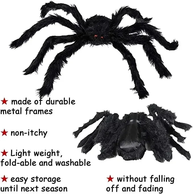 Giant Halloween Spider Indoor & Outdoor Yard, Porch Decor for Haunted House or Home, Party ,Halloween Decorations