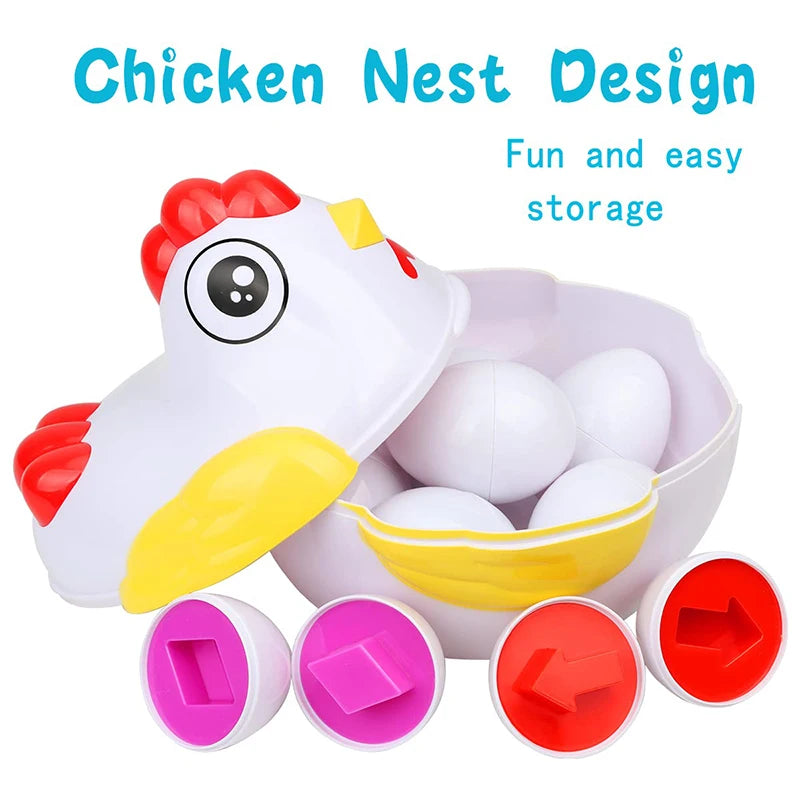 Montessori Matching Eggs 12-Piece Color & Shape Sorting Toy