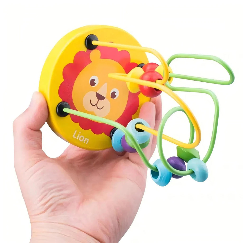 Wooden Bead Maze, Colorful Roller Coaster Toy for Preschool Kids