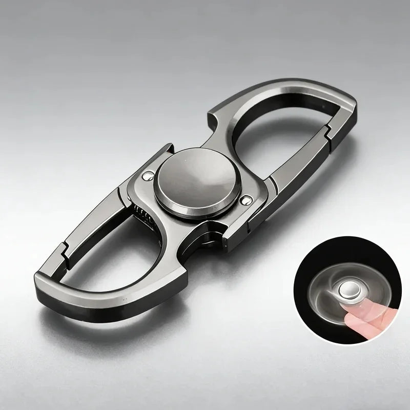 Metal Fidget Spinner Fingertip Toy Keychain EDC Tool Gift