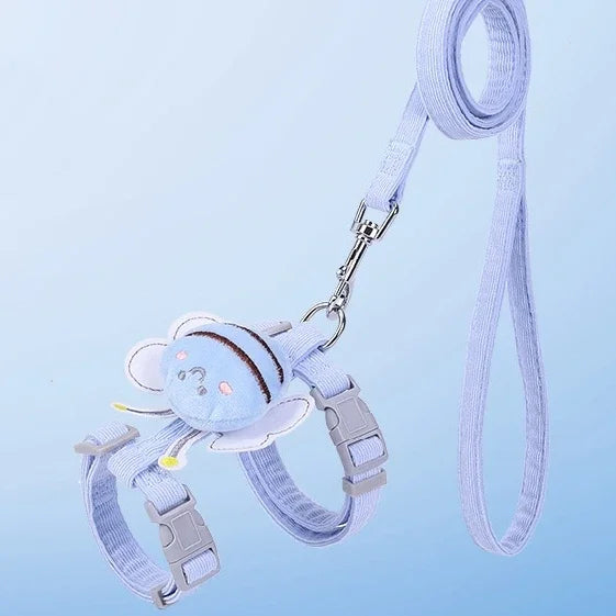 Cat Harness and Leash Set – Adjustable Bee Walking Vest