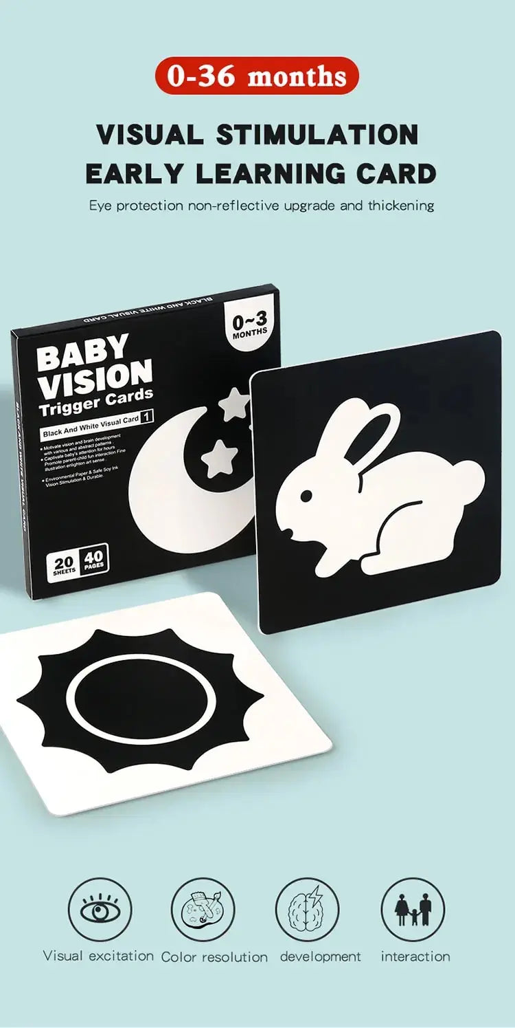 Baby High Contrast Flash Cards Visual Learning Cards