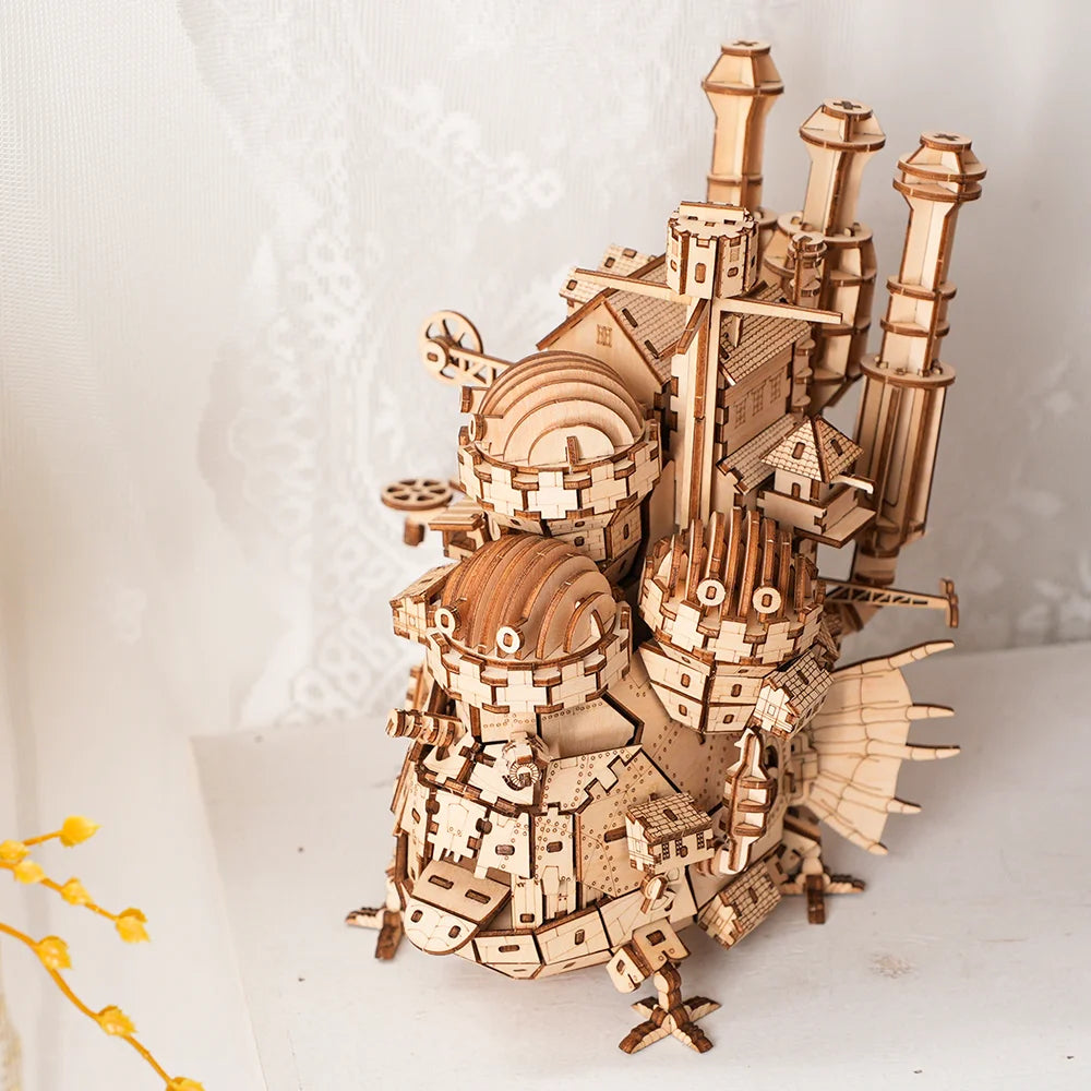 3D Wooden Puzzle Castle Model DIY Assembly Kit for Kids & Adults