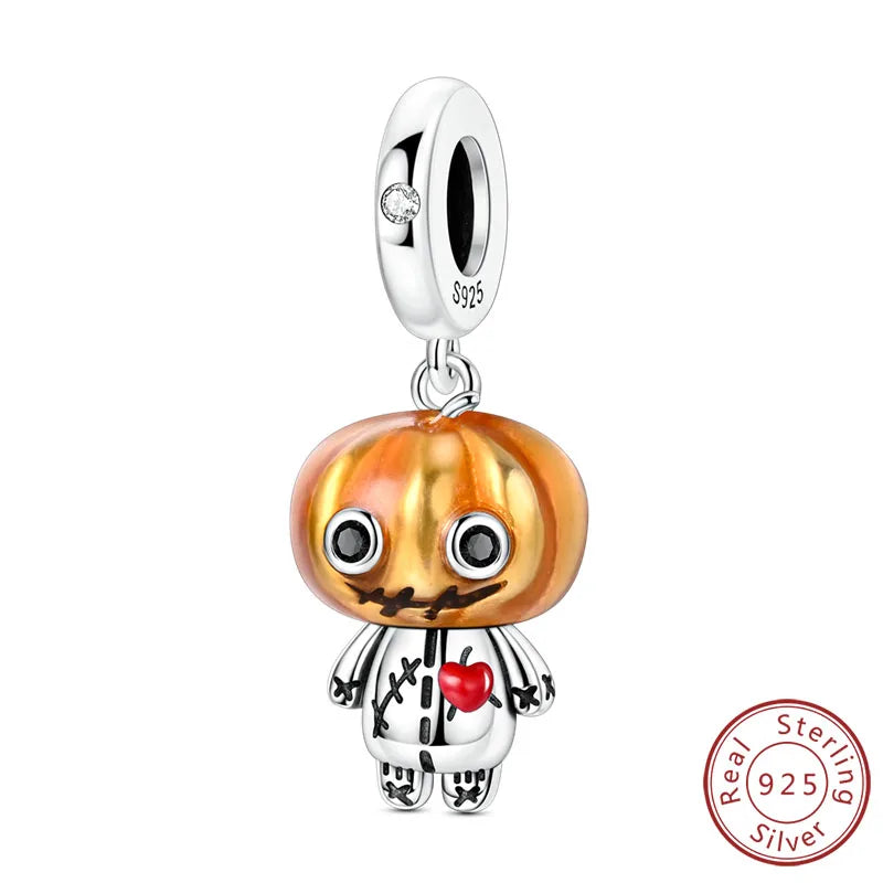 Halloween Charm Pendant Pumpkin Witch Bead Bracelet Jewelry