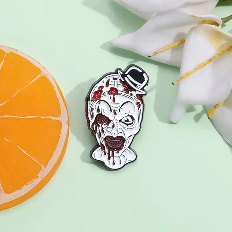 Horror Clown Enamel Pin Sunflower Sunglasses