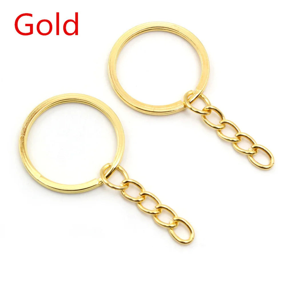 Split Key Rings – 20/50pcs Gold Metal Keychain Hardware