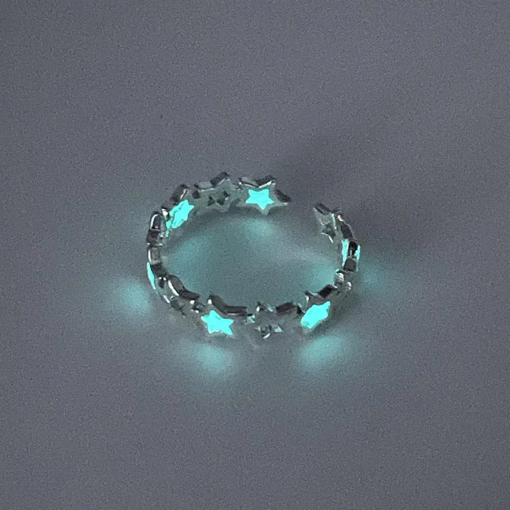 Glow in the Dark Ring – Adjustable Luminous Heart Couple Ring