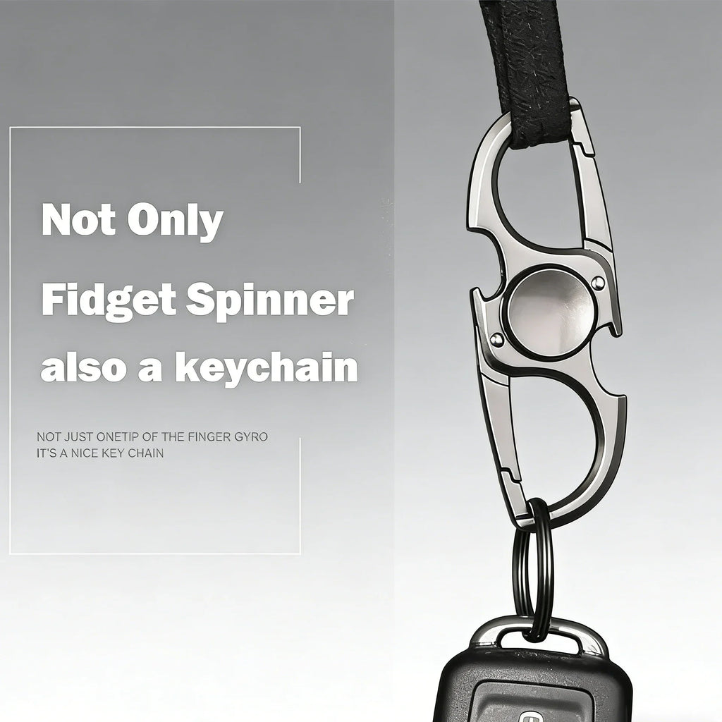 Metal Fidget Spinner Fingertip Toy Keychain EDC Tool Gift