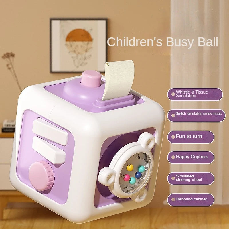 Montessori Busy Board 6-in-1 Sensory Educational Activity Cube