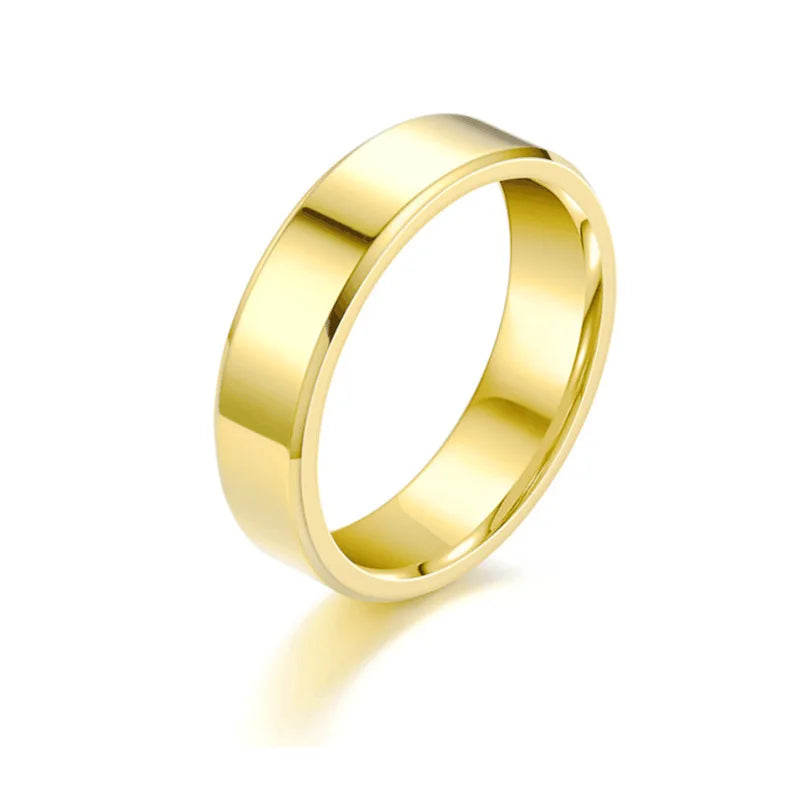 Stainless Steel Couple Rings – 4mm & 6mm Matching Bands