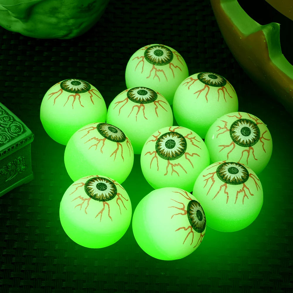 Glow in the Dark Eyeball Bouncy Balls for Halloween Party Decor
