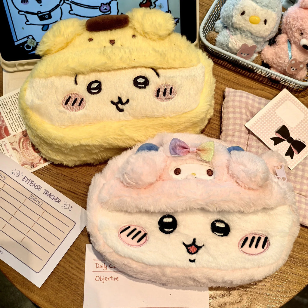 Anime Plush Pencil Case – Kawaii Large Capacity Stationery Case