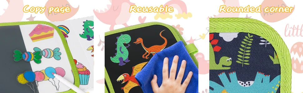 Reusable Drawing Book for Kids – Erasable Doodle Pad with Drawing Pens