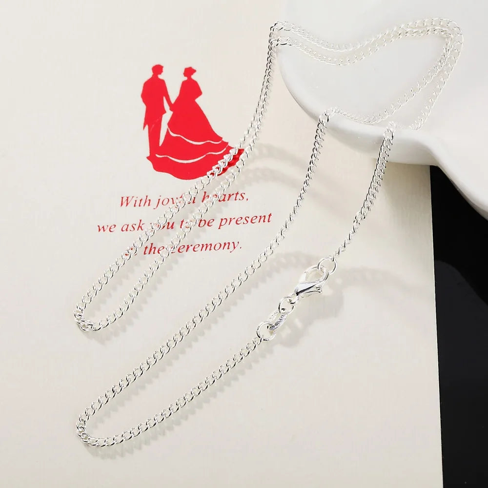 Sterling Silver Chain Necklace – 2MM 925 Silver Chain