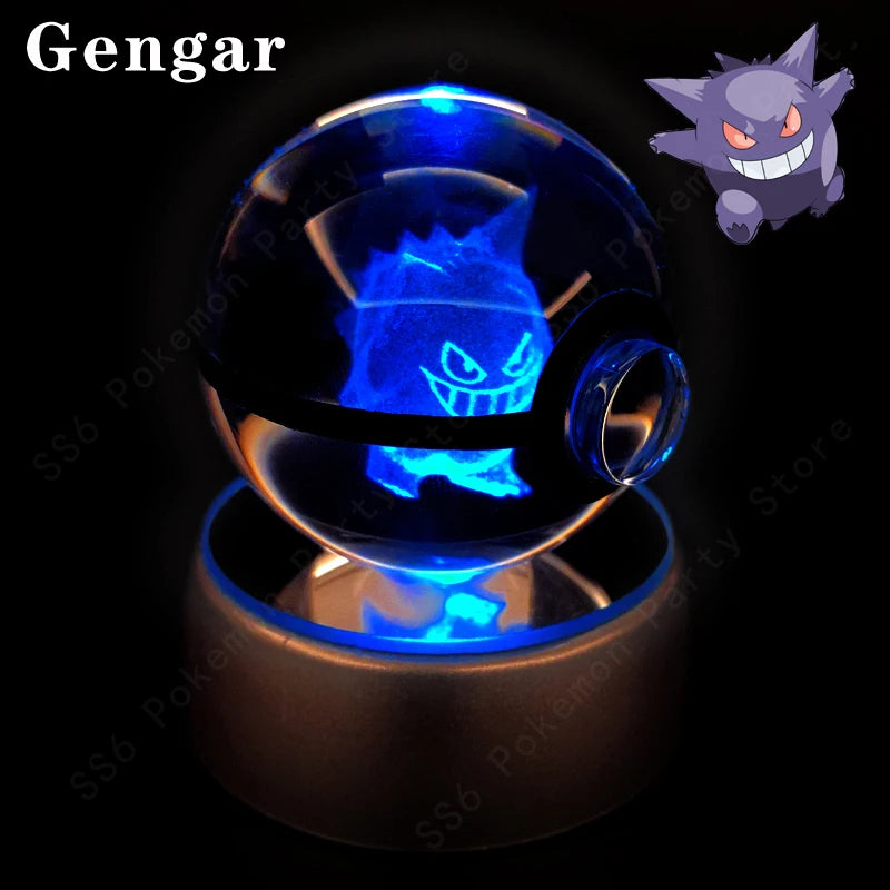 3D Crystal Ball Night Light – Glass LED Decorative Lamp