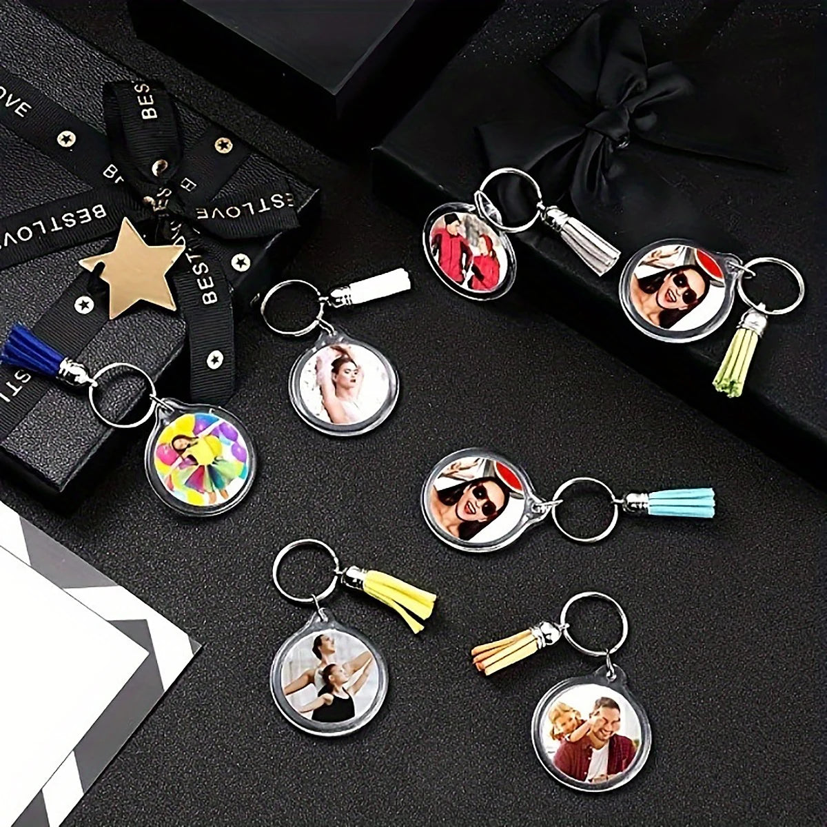 Photo Frame Keychain Clear Acrylic