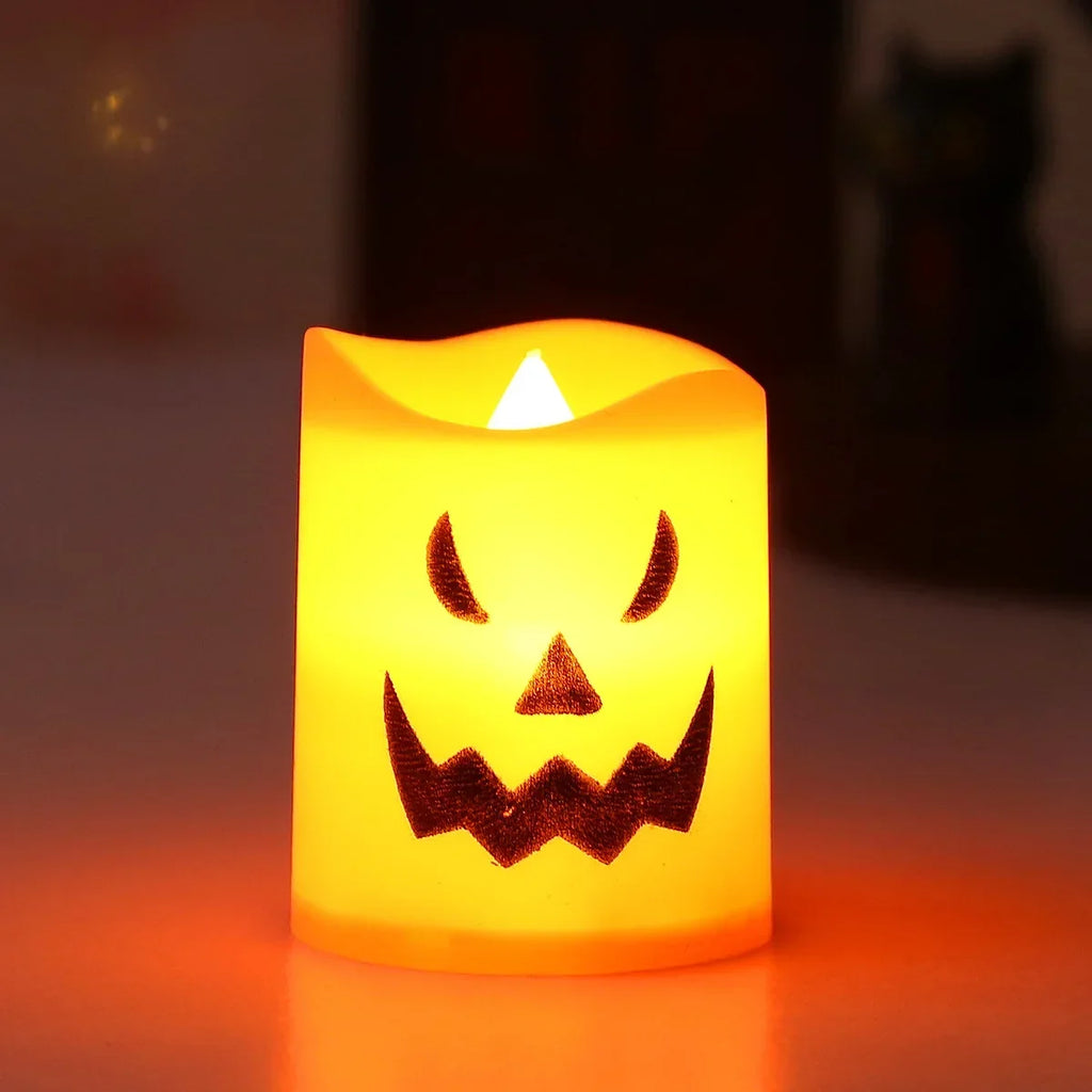 Halloween Flameless Candles – 6Pcs LED Pumpkin Skull Ghost Lights