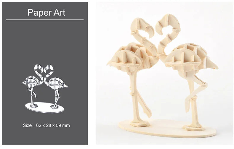 3D Wooden Animal Puzzle – DIY Assembly Model Kit