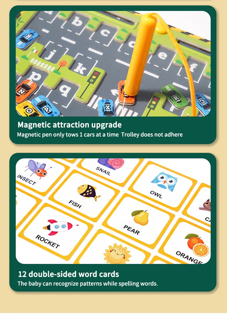 Magnetic Alphabet Maze Wooden Letter Puzzle for Kids