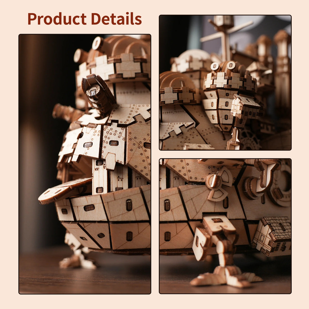 3D Wooden Puzzle Castle Model DIY Assembly Kit for Kids & Adults