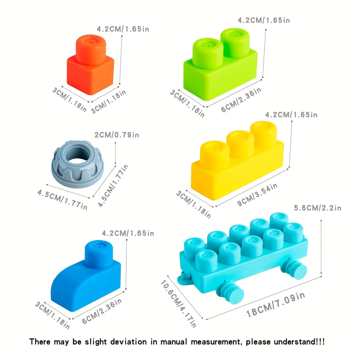 Soft Rubber Building Blocks – DIY Educational Construction Toy