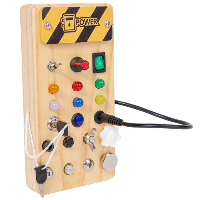 Wooden Busy Board for Kids – Montessori Sensory Learning Toy