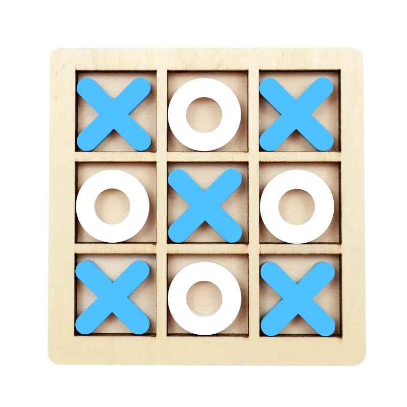 Wooden Tic Tac Toe Game – Kids XO Strategy Board