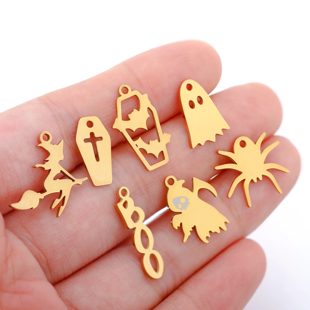 Halloween Charm Pendants Skull Pumpkin Bat Witch Jewelry
