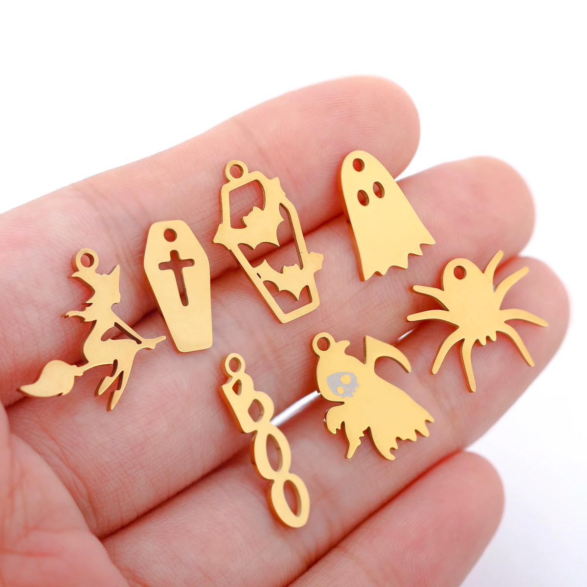 Halloween Charm Pendants Skull Pumpkin Bat Witch Jewelry