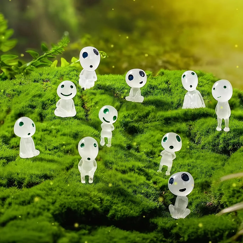 Mini Ghost Figurines 10PCS Luminous Resin Halloween Decor